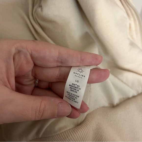 OFFLINE Aerie Cropped Sherpa‎ Zip Up Hooded Jacket, L - Picture 7 of 8